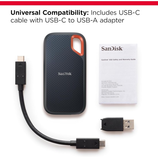 Sandisk 8TB Extreme Portable SSD, Up to 1050MB/s